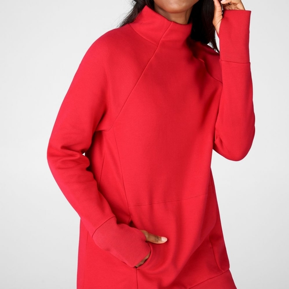 Fabletics Sweaters - NWT- Fabletics Zane Funnel neck tunic- Red- medium